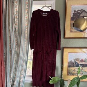 Elegant Burgundy sweater Dress